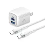 CARGADOR RÁPIDO VOLTA P40 DE DOS PUERTOS CON CABLE USB TIPO C ARGAC0155WT